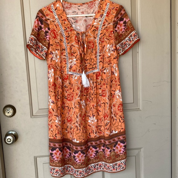 SHEIN Size small BoHo sundress soft  lightweight. Hippie style fits like medium - Picture 1 of 10